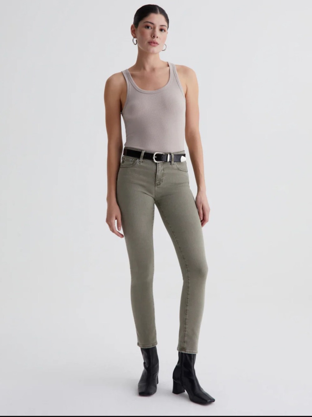 AG Jeans Prima Ankle Cloud Soft Denim Sz 24 Sulfur Dried Parsley color. NWT
